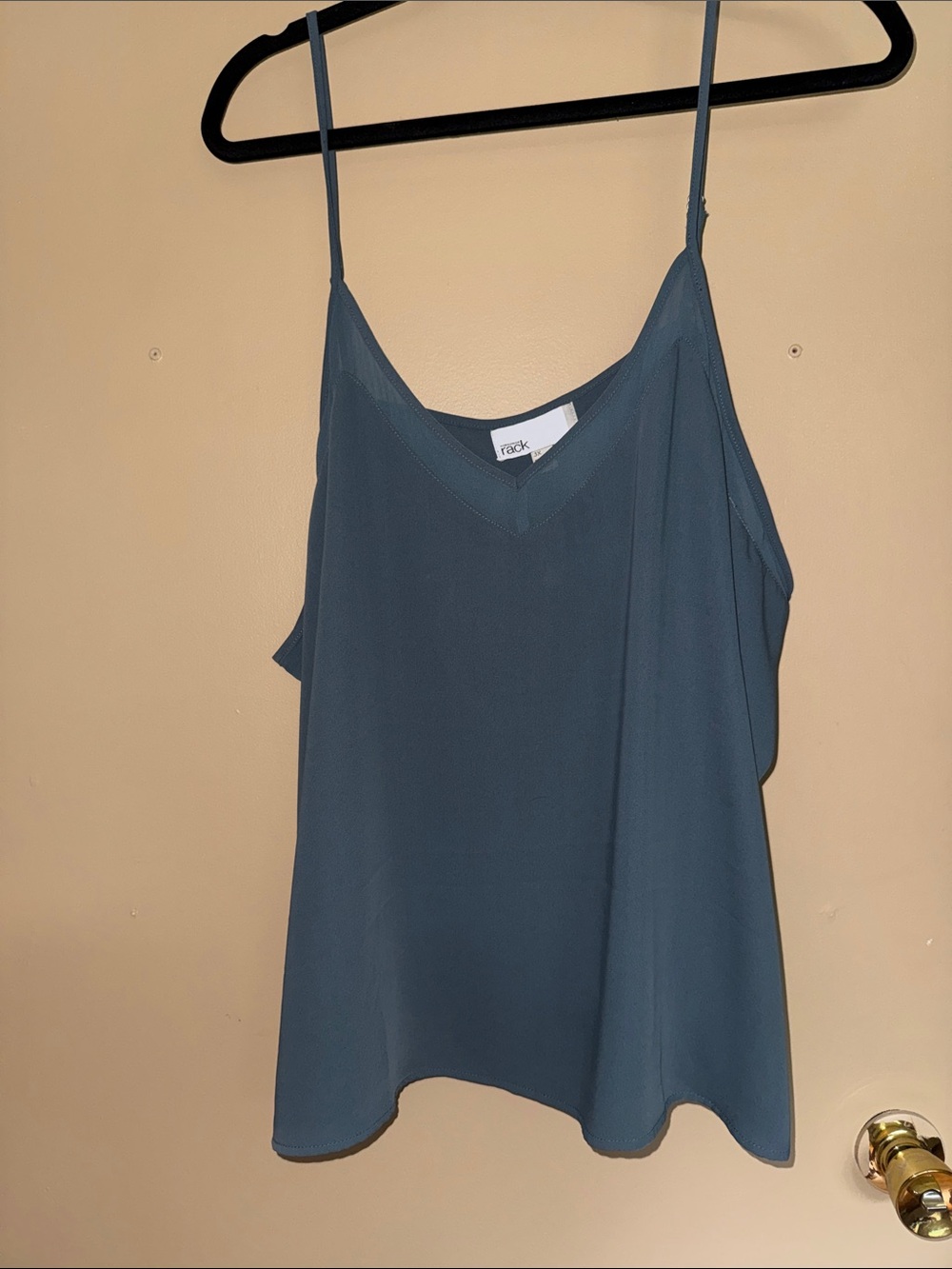 Slate Blue V-Neck Spaghetti Strap Cami Top